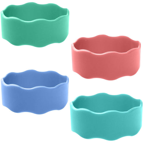 JMYDecor 5PCS Silicone Baby Bottles Band for Daycares Writable & Bottles Name Label Reusable,Easy Grip Cup Band
