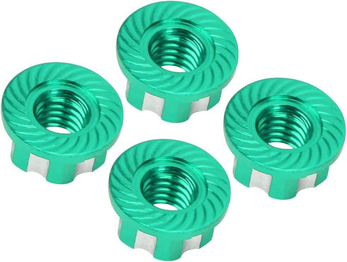 VGEBY 4pcs RC Hex Nuts, M4 Carving Hexagonal Nuts Aluminum Alloy for D3 D4 1/10 RC Car (Green)