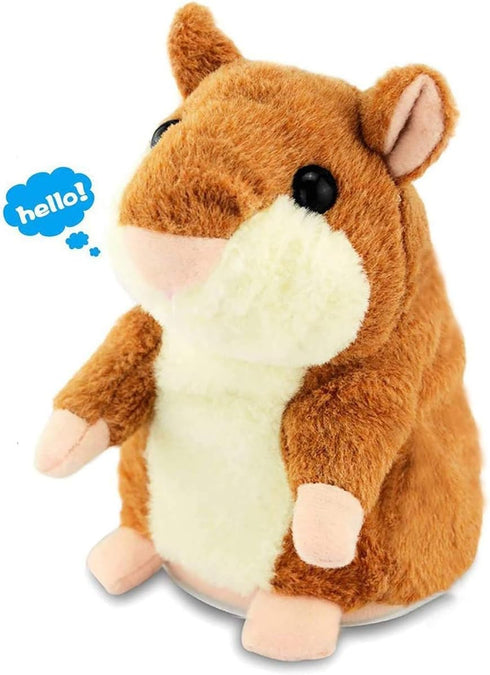 Talking Hamster - Interactive Stuffed Plush Animal Toy with Cute Sound Effects, Best Buddy for Kids (Brown)