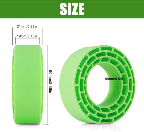 INJORA Silicone Rubber Inserts for 68-72mm 1.3" Tires, 4pcs (Green)