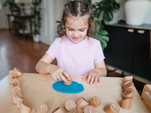 Set Alphabet Playdough Stamps for Kids - Lowercase Letter Stamp - ABC Toddler Clay Dough Stampers
