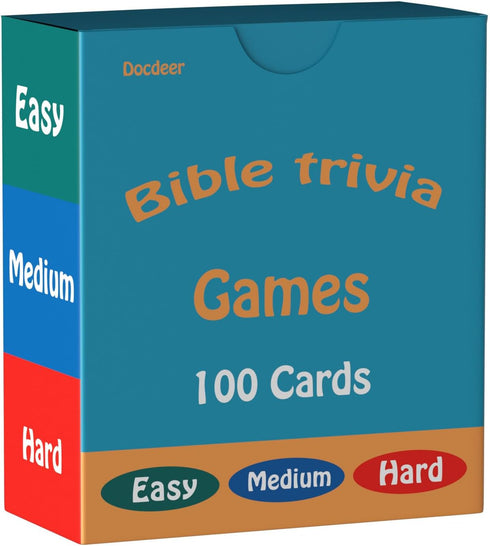 Docdeer Bible Trivia Board Games Cards for Adults and Family, Great Christian Gift