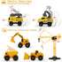Set, 2 Construction Race Tracks Flexible Train Tracks w/ Electric Construction Race Vehicles w/Lights, STEM Engineering