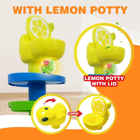 22 45 13 WEofferwhatYOUwant Potty Ball Drop Tower Toddler STEM Piece Toy with Lemon Toilet, Hour LED Motion Activated