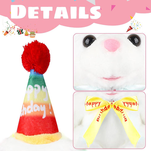 12" Singing Happy Birthday Teddy Bear Stuffed Animals,Singing The HAPPY BIRTHDAY Song Plush Toy Musical Interactive