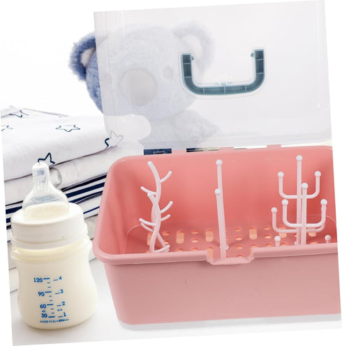 Cabilock Bottle Storage Box Drying Rack Food-Grade Material Organizer for Bottles Pacifiers and Accessories Compact