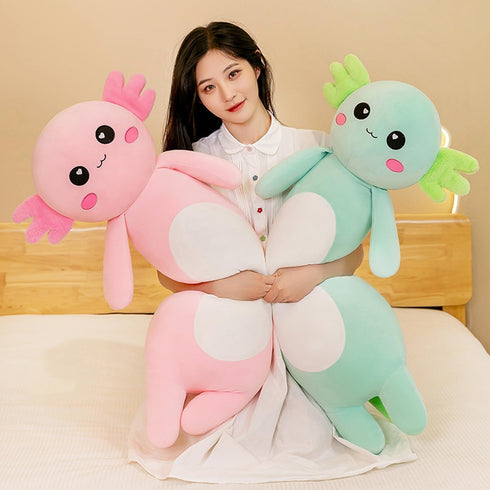 Long Pink Axolotl Plush Pillow, Stuffed Animal for Girls and Boys, Salamander Plush Toy Gift (100cm/39.37inch)