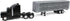 1/64 45967 ERTL Black Semi Truck with Cattle Trailer and Cattle