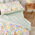 Set 4 Set Wake In Cloud - Floral Toddler Bedding for Girls, Cute Colorful Botanical Flowers with Deers, Pieces Soft