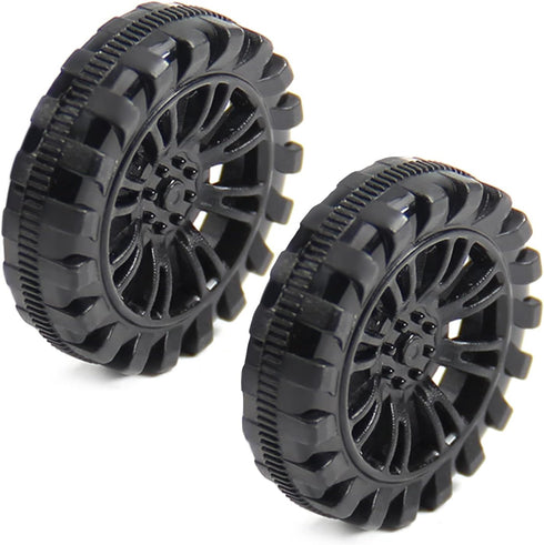 MroMax 30x8mm RC Cars Wheels - 2Packs Black Toys Wheels - Plastic Model Wheels for DIY Toy and RC Car