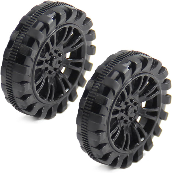 MroMax 30x8mm RC Cars Wheels - 2Packs Black Toys Wheels - Plastic Model Wheels for DIY Toy and RC Car