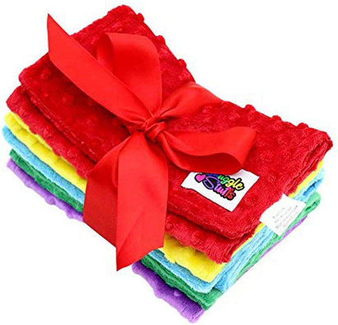Snuggle Stuffs Baby 5 Pack Minky Dot Burp Cloths - Rainbow