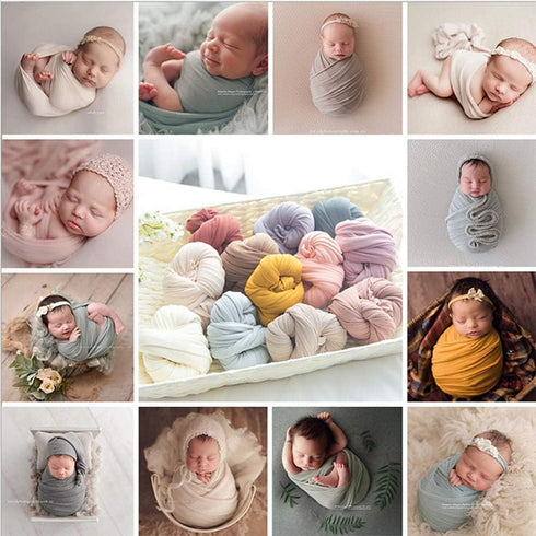 Magik Props(59 19.7'',Pink) Cotton Newborn Baby Swaddle Blanket Muslin Receiving Blanket Photo Wrap x