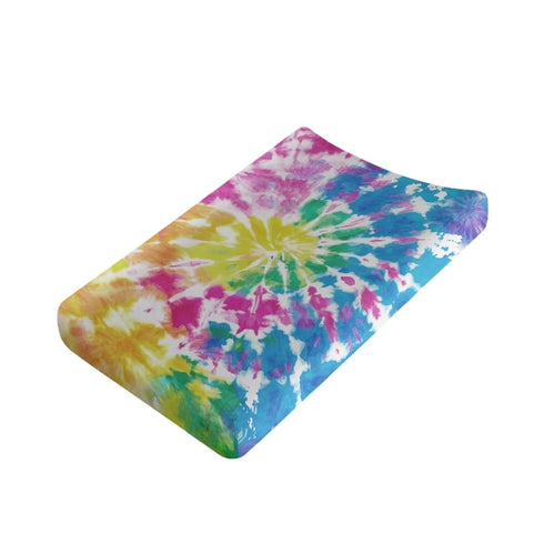 Vibrant Tie Dye Baby Changing Pad Cover - Waterproof & Washable