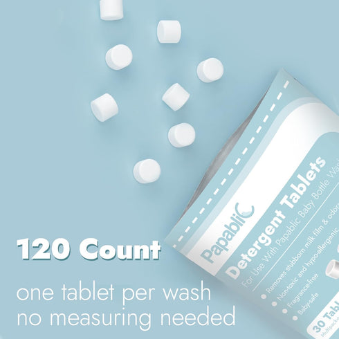 120Pcs Brezza,GROWNSY,Momcozy Papablic Official Detergent Soap Tablets for Baby Bottle Washer Pro, Effective Cleaning