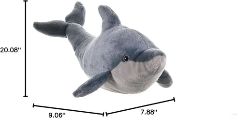 20 inches Wild Republic Dolphin Plush, Stuffed Animal, Plush Toy, Gifts for Kids, Cuddlekins
