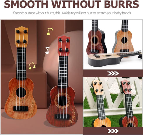 Zerodeko 3 PCS Classical Ukulele Instrument - Kids Toy Toddler Guitar with 4 Nylon Strings, Educational Musical Toy for