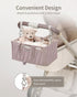 VKSAO Diaper Caddy Organizer Portable Storage Basket with Shoulder Strap & Stroller Hooks, Splashproof Quilted Nursery