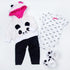 22 inch 20-23 inch 4pcs Reborn Baby Doll Clothes Outfits for Reborn Doll Girl Panda Outfit Accessories Reborn Baby