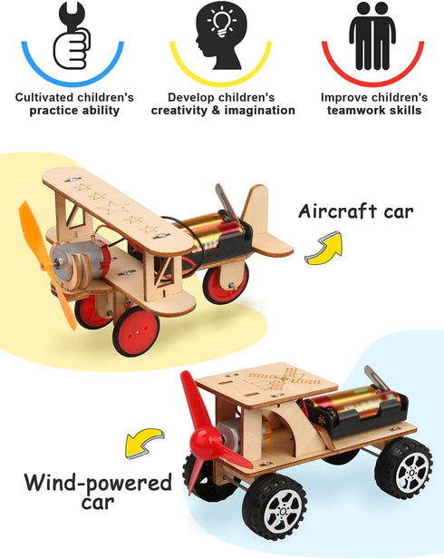 Poraxy 5 in 1 STEM Kits for Kids Age 8-10, Science Building Projects and Model Car Kits for Ages 8-13