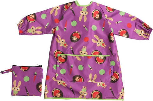 Tidy Tot Long Baby Bib, Mess Proof Long Sleeve Feeding Smock with Large Food Catcher Pocket, Waterproof