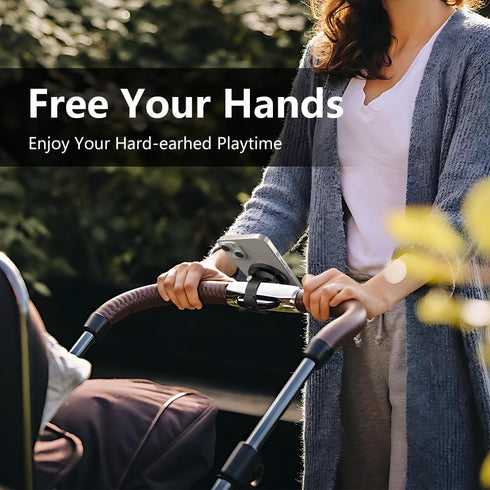 Lusinus Magnetic Stroller Phone Holder Compatible with MagSafe, One-Hand Adjustable Strap Mount for YOYO and UPPAbaby