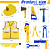 Fantspati Set, Set 3 4 5 6 7 Construction Worker Role Play Costume Dress-Up Costume Kids Construction Tool Toddler