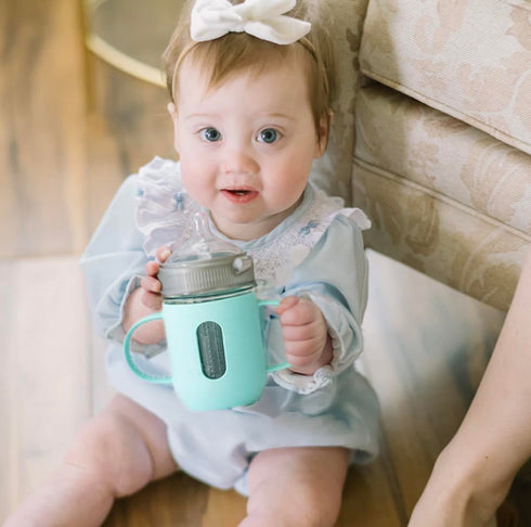 8oz 2-Pack) Mason Bottle Handled Silicone Sleeve Baby Bottle Handle for Mason Jars Sippy Cup Sleeve for Infant Feeding