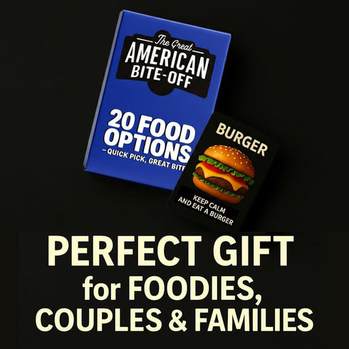 NY HORIZON 20 The Great American Bite-Off Food Decision Cards for Dinner | Food Options Card Deck | Food Dice