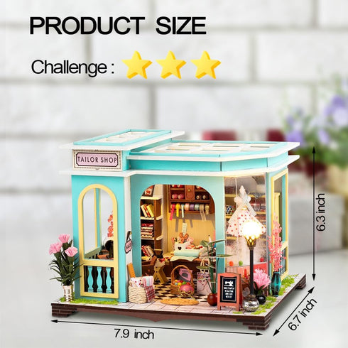 DIY Miniature Dollhouse Kit, Mini House Making Kit with Furnitures and Light, Tiny House Kit to Build for Adults, Hobby