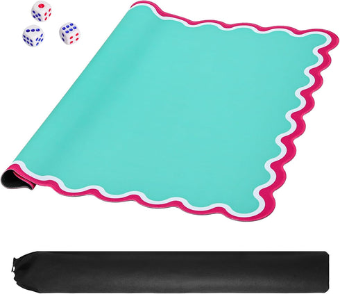 (31.5 31.5) TIASUSAN Green Mahjong Mat x with Black Carrying Bag, Anti-Slip, Noise-Reducing Mahjong Mat for Table