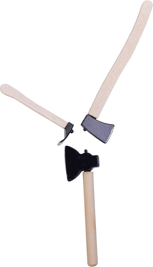 Dollhouse Accessories Miniature Axe, Tiny Metal Hatchet with Wooden Handle for Halloween Decorations