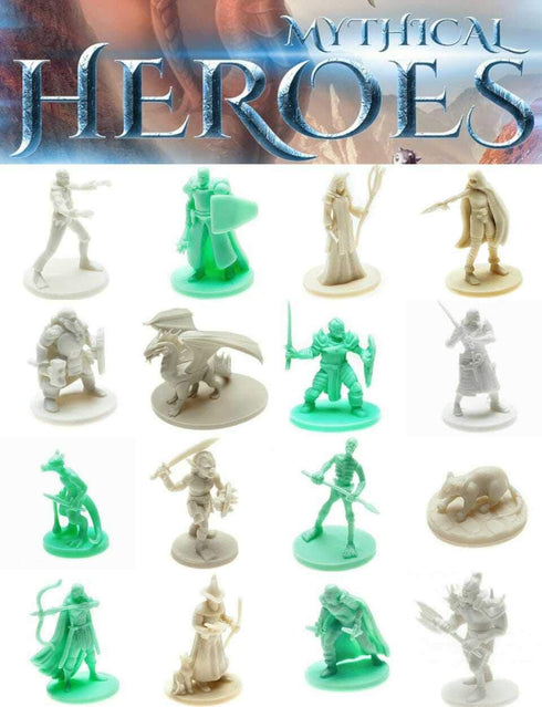 Mythical Heroes Mini Figure Set for RPGs | 93 Pcs in 16 Designs | Suitable Size for DND