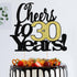 LVEUD Black Font Golden Numbers Cheers to 30 Years - Happy Birthday Cake Topper for Wedding, Anniversary, Birthday Party