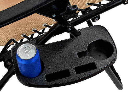 1 C-CHAIN Universal Zero Gravity Chair Tray, Cup Holder Tray for Fold Lounge Chair, Cup Holder with Water Cup Slot