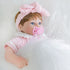 ENADOLL Lifelike Reborn Baby Doll, 16 Inch Realistic Girl with Pink Headband, Gift Set for Kids Age 3+