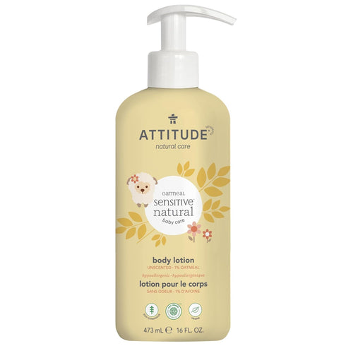 ATTITUDE Body Lotion for Baby, 16 Fl Oz - EWG Verified, Hypoallergenic, Plant and Mineral-Based, Unscented