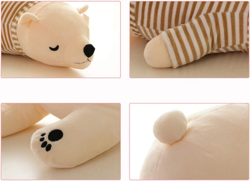 MMTTAO 20 Inch 20Inches Stuffed Polar Bear Animal Plush Toy Large White Sleeping Bear Animal Stuff Soft Plushies Cute