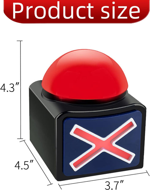 2 Pieces Game Show Button Box with Lights and Alarms for Trivia Quiz Master
