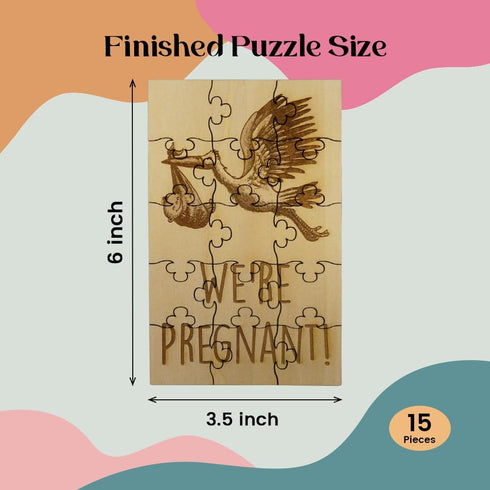 We're Pregnant 15 Piece Basswood Jigsaw Puzzle - Surprise Pregnancy Announcement