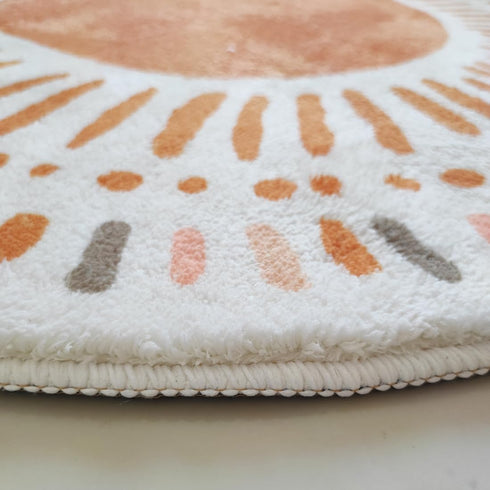 Poowe 47.2") Cute Point Rings Kids Play Mat Baby Nursery Rug Round Educational Alphabet Soft Area Rug Non Slip
