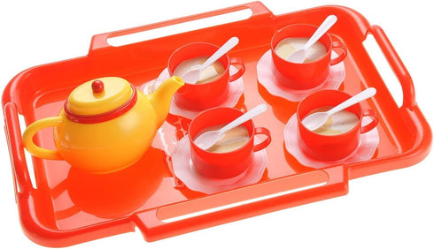 Set Set PowerTRC Tea Toy for Little Girls, Tea Trolley Cart w/ Tea Pots Cups Accessories, Tea Party Kitchen Pretend