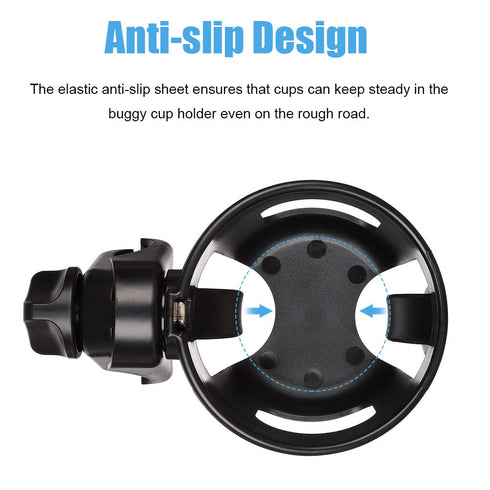 Upgraded Universal Baby Cup Holder, 360 Degrees Rotation for Stroller, Bicycle, Wheelchair, Walker, Trolleys