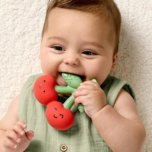 Itzy Ritzy Natural Rubber Teether BPA-Free Soft & Durable Infant Teething Toy, Easy for Little Hands to Grab & Squeeze