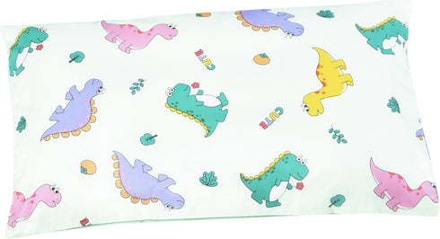 J-pinno Set, 100% 47" 59") Dinosaur Green Cute Boys Girls Cartoon Duvet Cover + Pillowcase Zipper Closure, Cotton