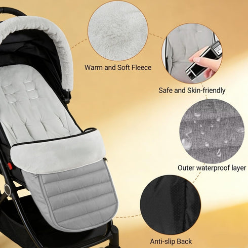 HKSICHENGKEJI 2 1 in Baby Stroller Cushion Bunting Bag Removable Windproof Footmuff Toddler Warm Pushchair Seat Mat