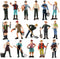 FOWIUNYE 16Pcs Little Farmer People Figures, Plastic Farm Keeper Figurines Realistic Hand Painted