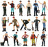 FOWIUNYE 16Pcs Little Farmer People Figures, Plastic Farm Keeper Figurines Realistic Hand Painted