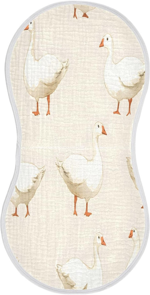 YETTASBIN White Geese Muslin Baby Burp Cloth, Super Soft Absorbent Cotton Burp Rag