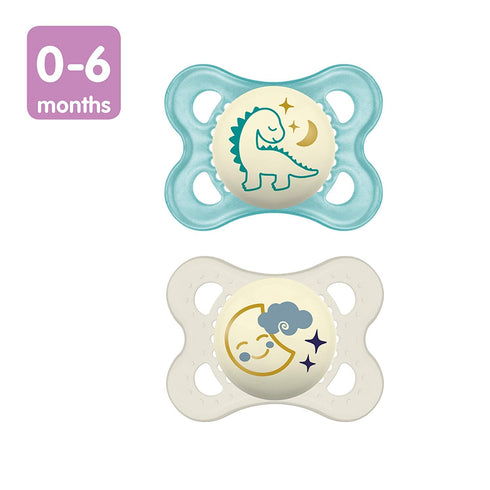 MAM 0-6 Pack, 6 Count Original Night Pacifiers Months, Best for Breastfed Babies, Glow in The Dark, Unisex, Value